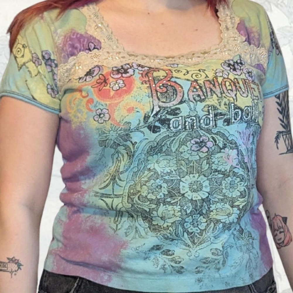 Vanilla Sugar Y2K Graphic Square Neck Top